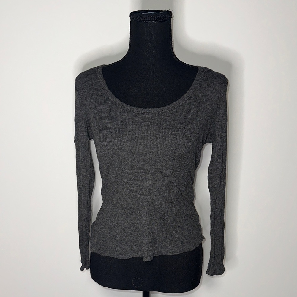 Gray Long Sleeve Women's Top